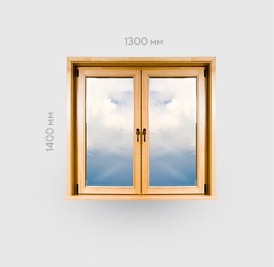 Деревянное окно из сосны 1400 на 1300