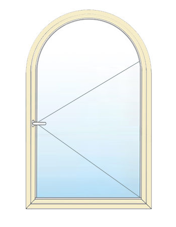 Поворотное арочное окно