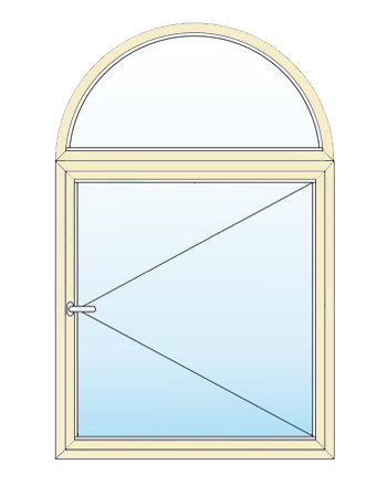Поворотное арочное окно