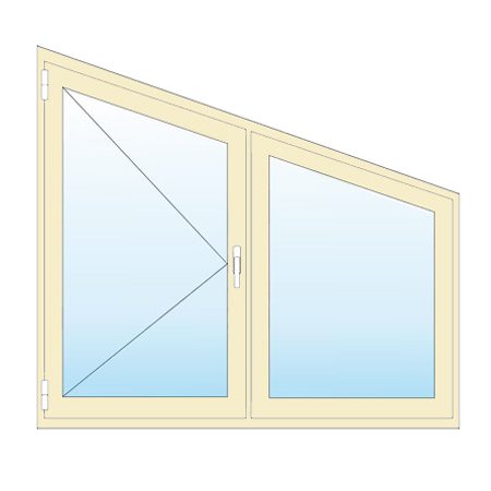 Поворотное трапециевидное окно